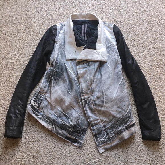 Rick Owens Other - Rick Owens DRKSHDW 2014 Denim Leather Biker Jacket